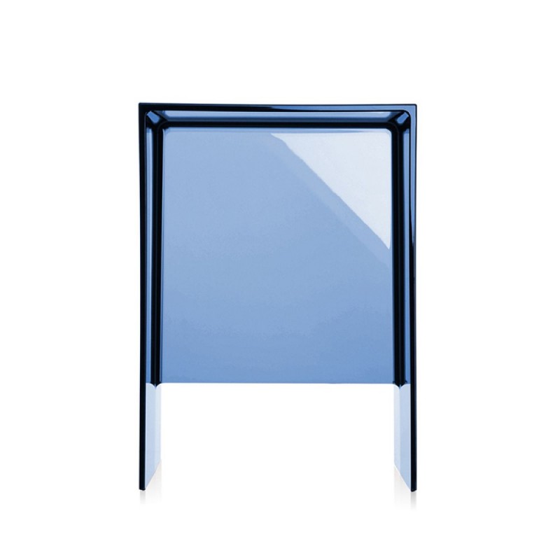 Sgabello/tavolino "monolite" in plexiglass blu notte